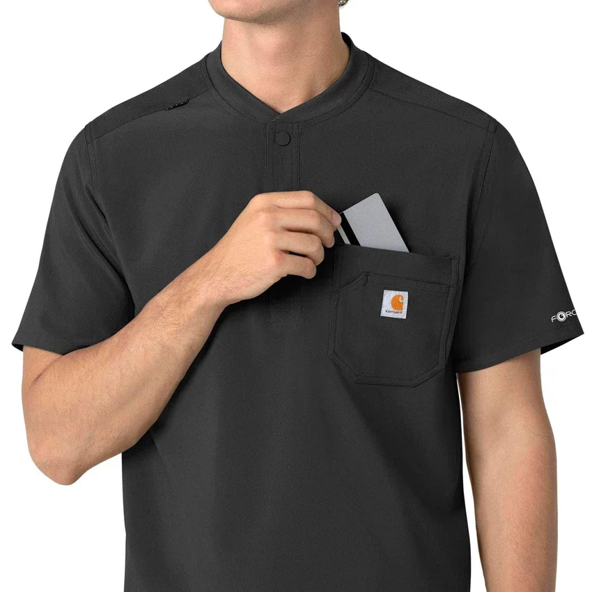 Blusa médica Henley para homem Force Cross-Flex