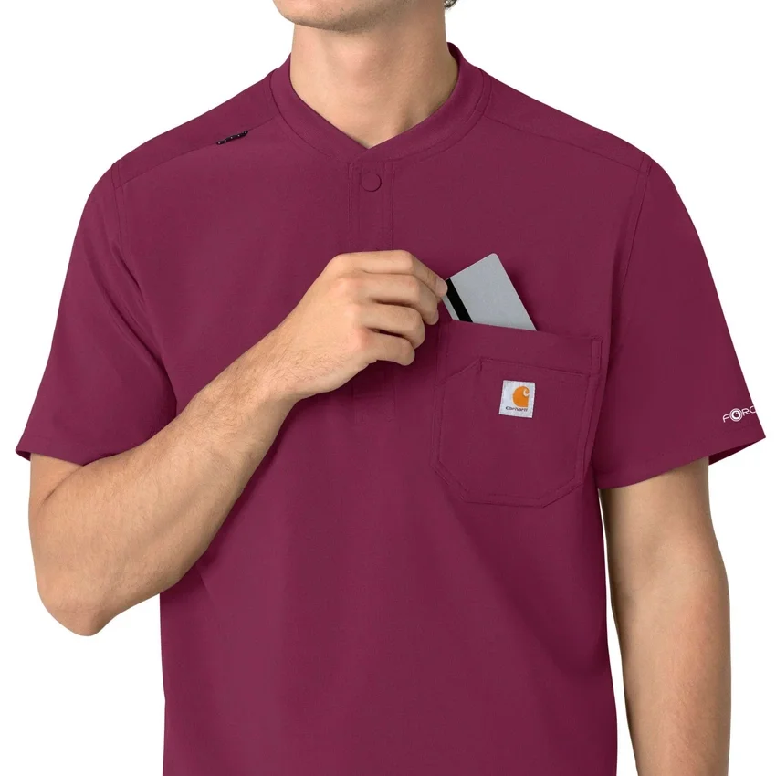 Blusa médica Henley para homem Force Cross-Flex