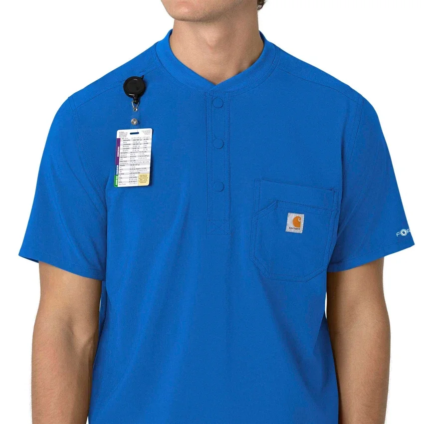 Blusa médica Henley para homem Force Cross-Flex