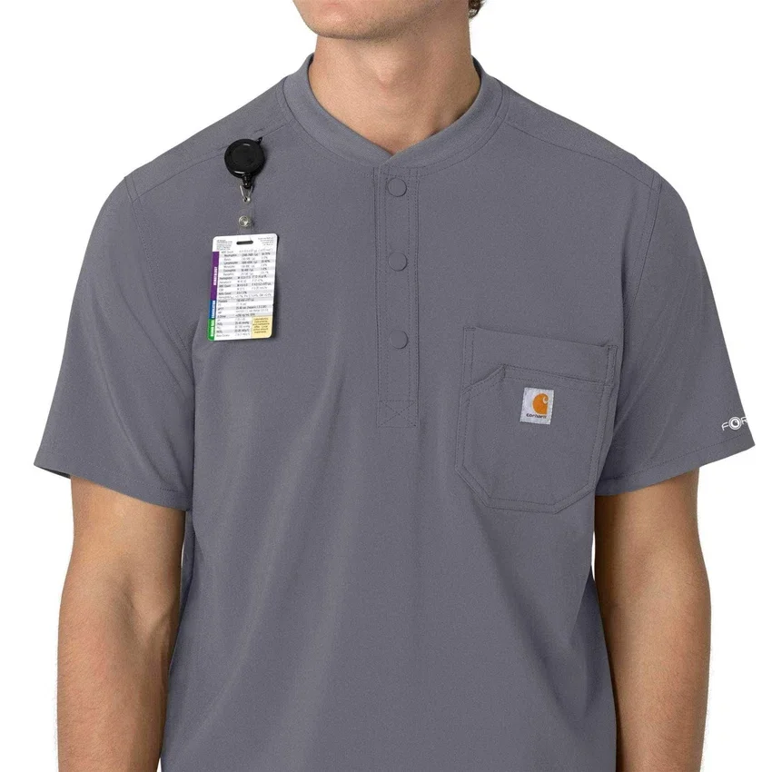 Blusa médica Henley para homem Force Cross-Flex