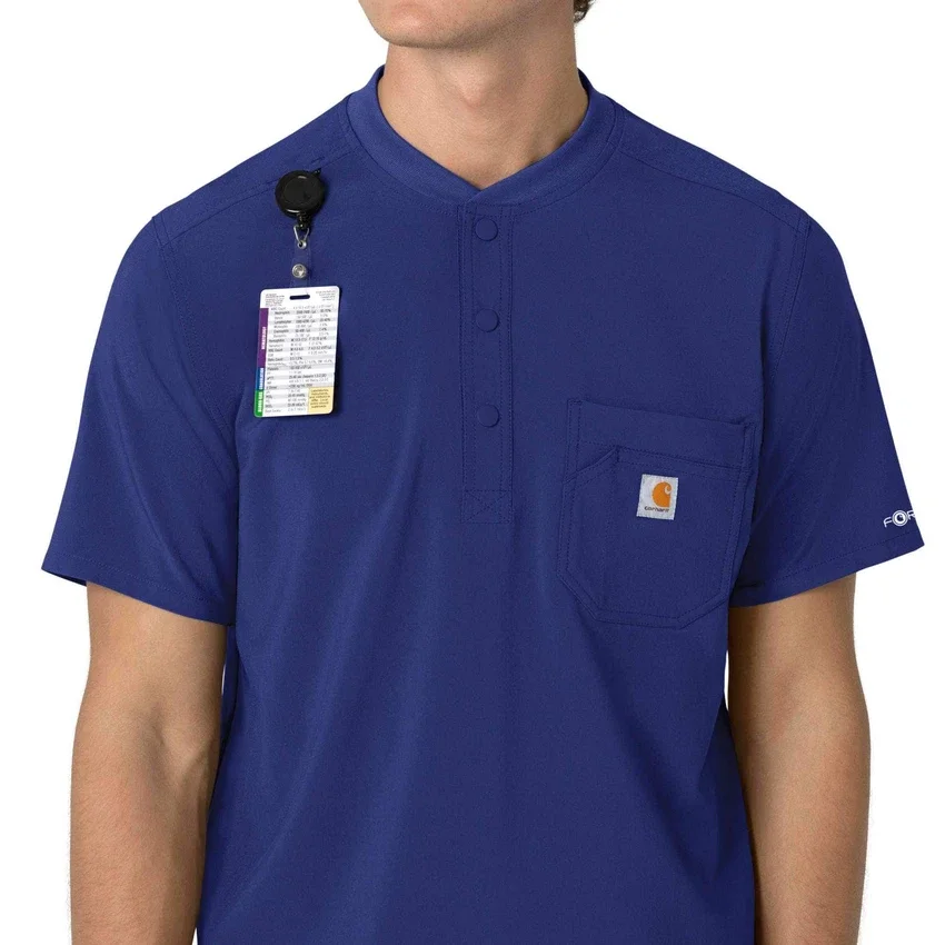 Blusa médica Henley para homem Force Cross-Flex