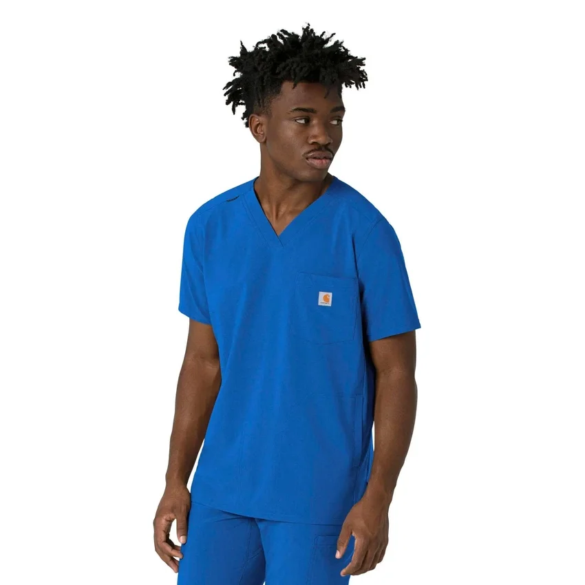 Blusa médica masculina com decote em V da Force Cross-Flex