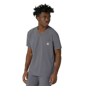 Blusa médica masculina com decote em V da Force Cross-Flex