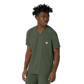 Blusa médica masculina com decote em V da Force Cross-Flex