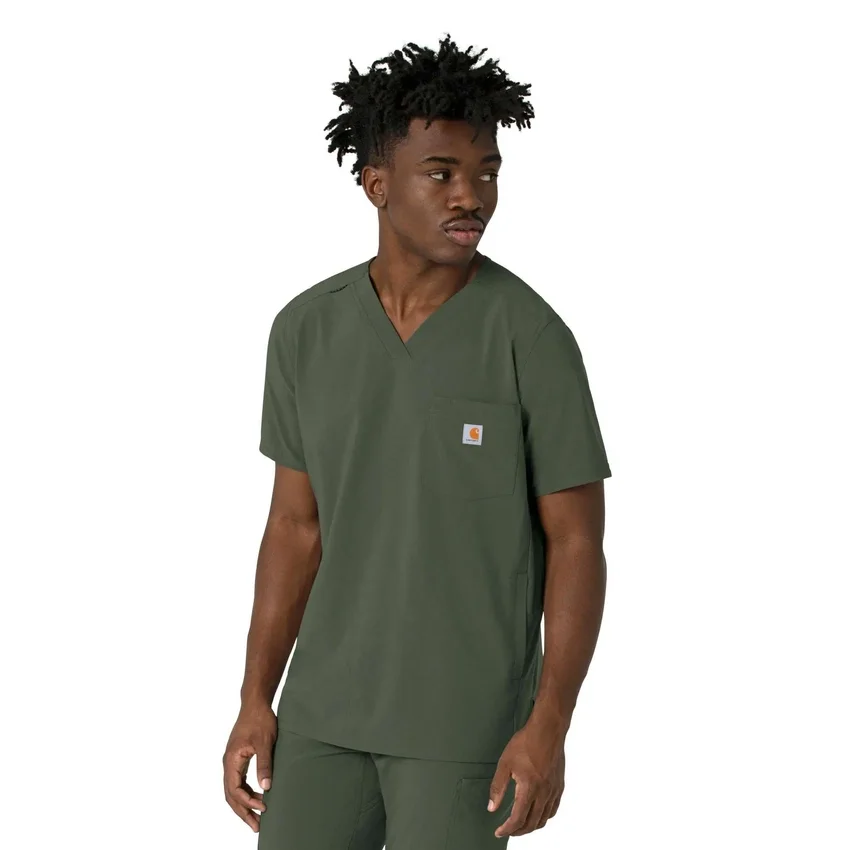 Blusa médica masculina com decote em V da Force Cross-Flex