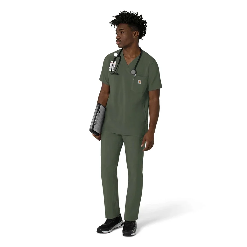 Blusa médica masculina com decote em V da Force Cross-Flex