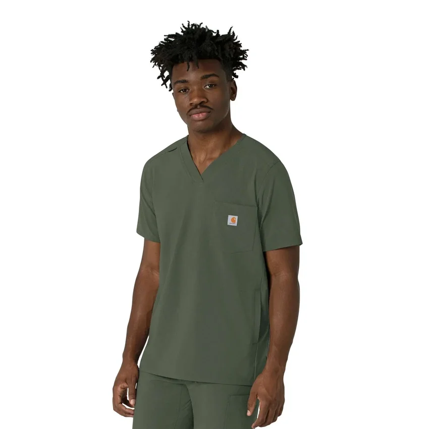 Blusa médica masculina com decote em V da Force Cross-Flex