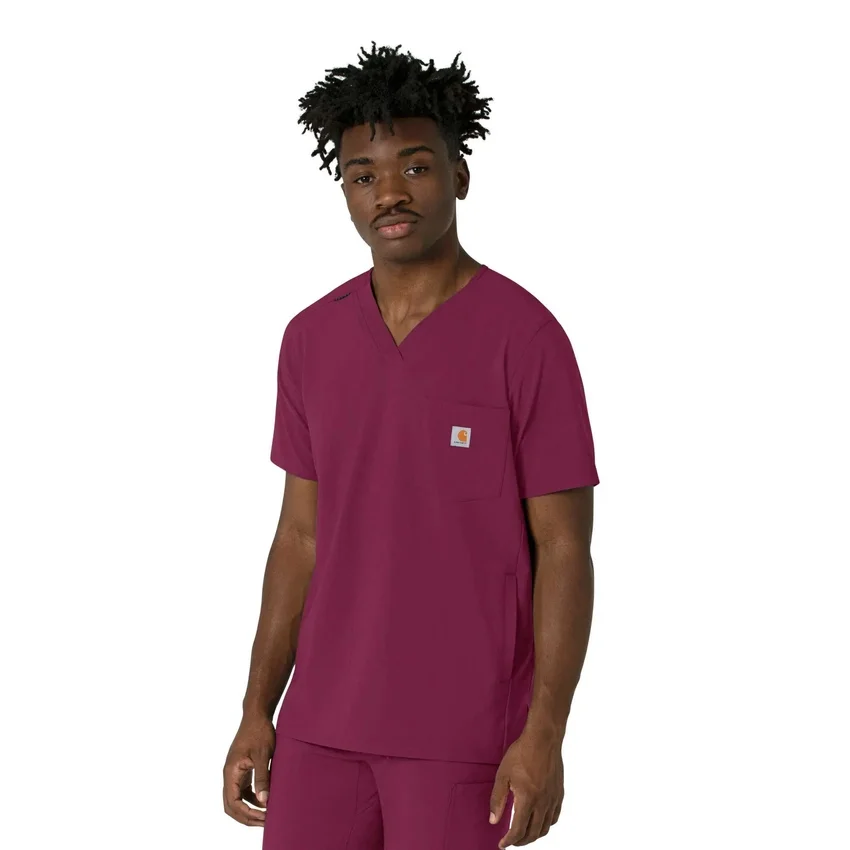 Blusa médica masculina com decote em V da Force Cross-Flex