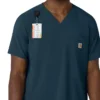 Blusa médica masculina com decote em V da Force Cross-Flex
