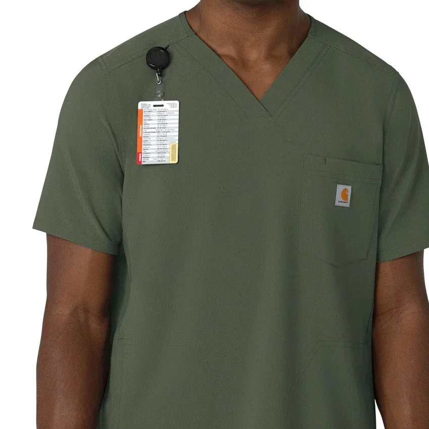 Blusa médica masculina com decote em V da Force Cross-Flex