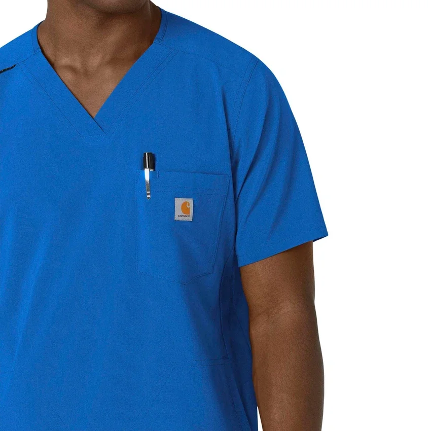 Blusa médica masculina com decote em V da Force Cross-Flex