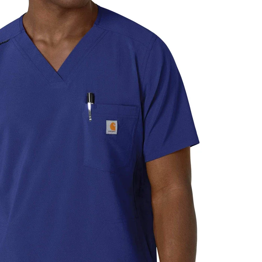 Blusa médica masculina com decote em V da Force Cross-Flex