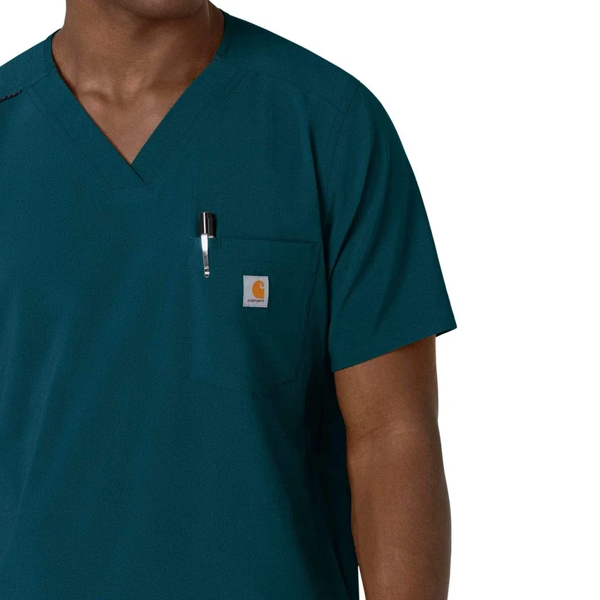 Blusa médica masculina com decote em V da Force Cross-Flex