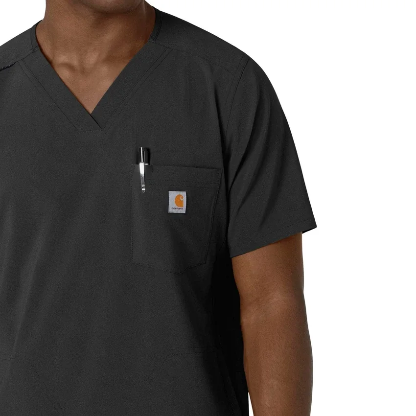 Blusa médica masculina com decote em V da Force Cross-Flex