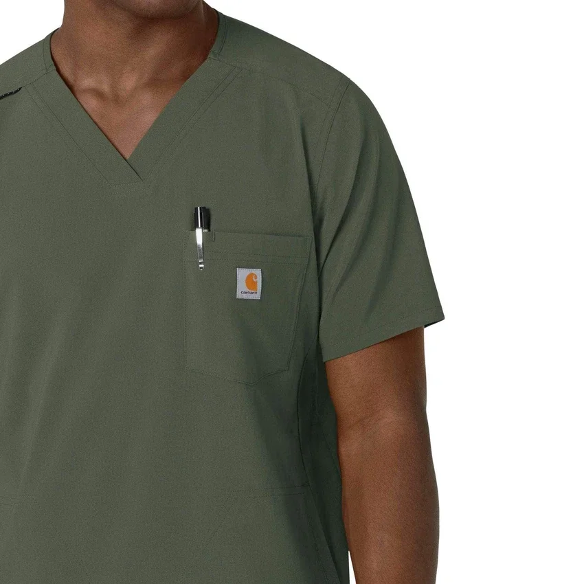 Blusa médica masculina com decote em V da Force Cross-Flex