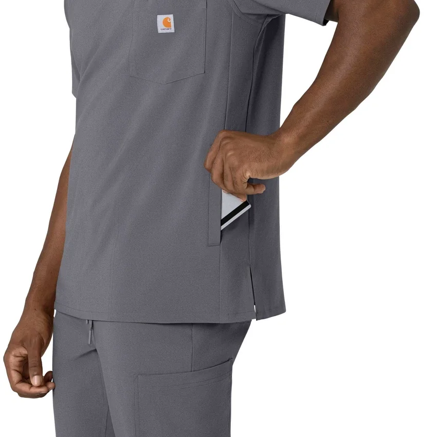 Blusa médica masculina com decote em V da Force Cross-Flex