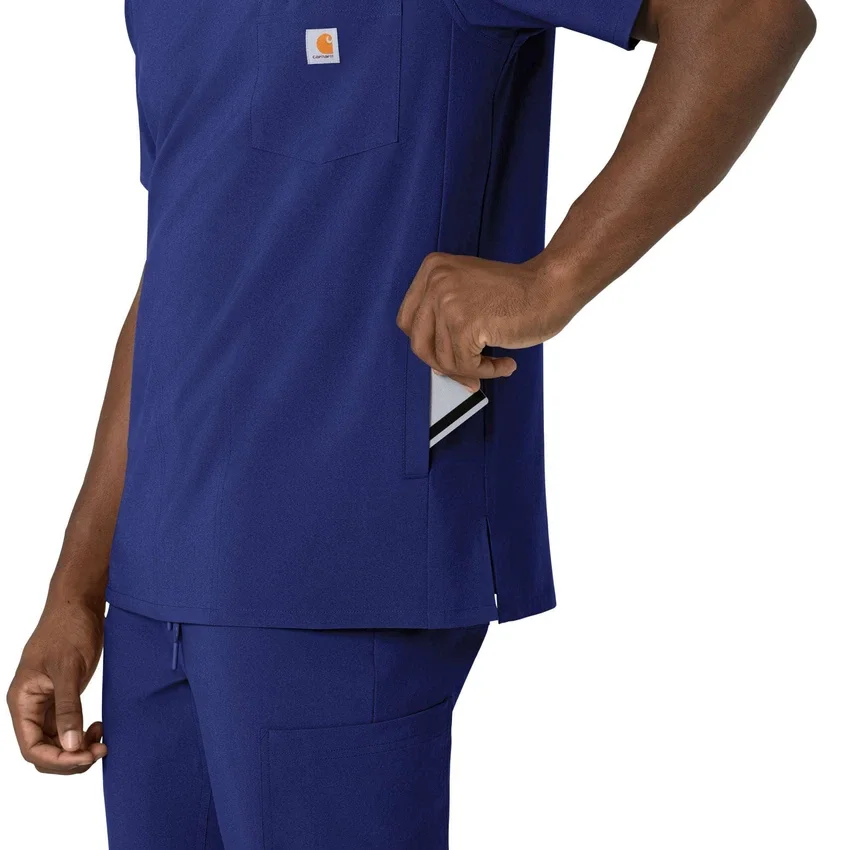 Blusa médica masculina com decote em V da Force Cross-Flex