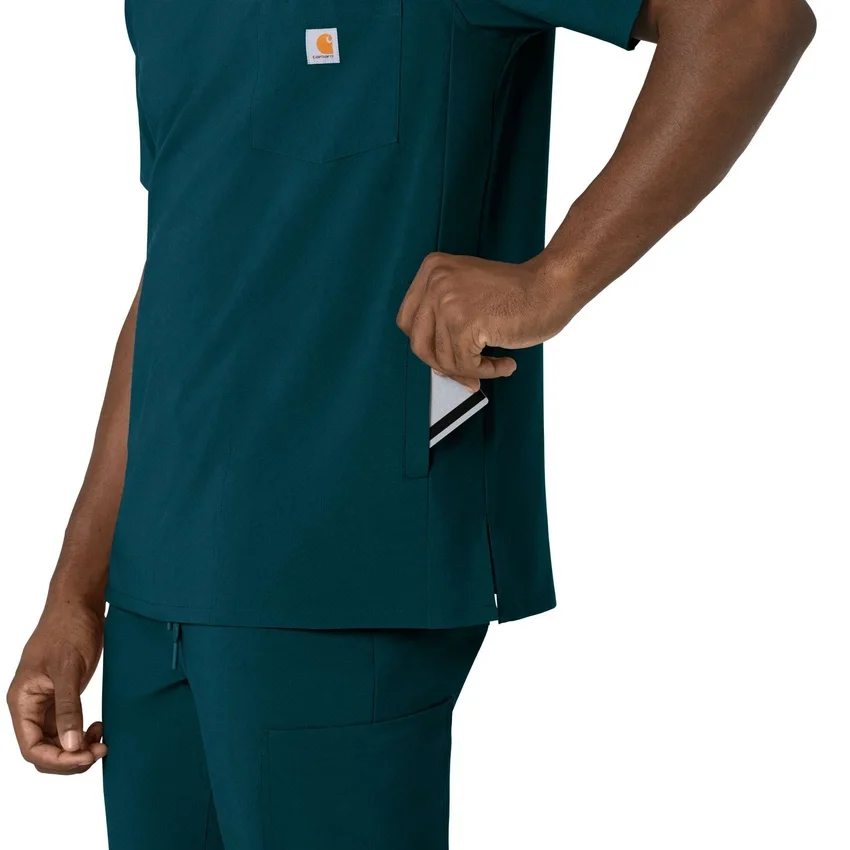 Blusa médica masculina com decote em V da Force Cross-Flex