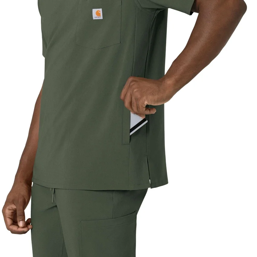 Blusa médica masculina com decote em V da Force Cross-Flex