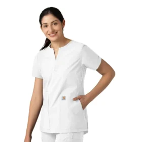 Blusa médica tipo túnica com decote em V da coleção Force Essentials para mulher