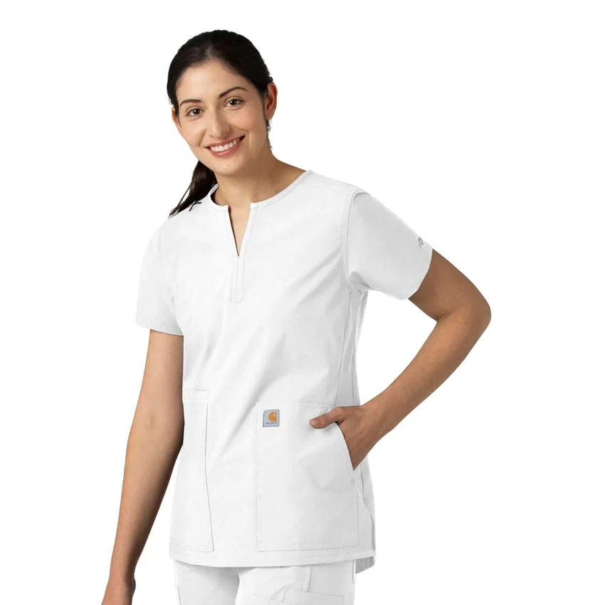Blusa médica tipo túnica com decote em V da coleção Force Essentials para mulher
