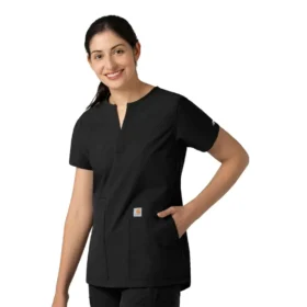 Blusa médica tipo túnica com decote em V da coleção Force Essentials para mulher