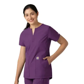 Blusa médica tipo túnica com decote em V da coleção Force Essentials para mulher