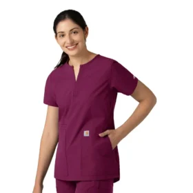 Blusa médica tipo túnica com decote em V da coleção Force Essentials para mulher