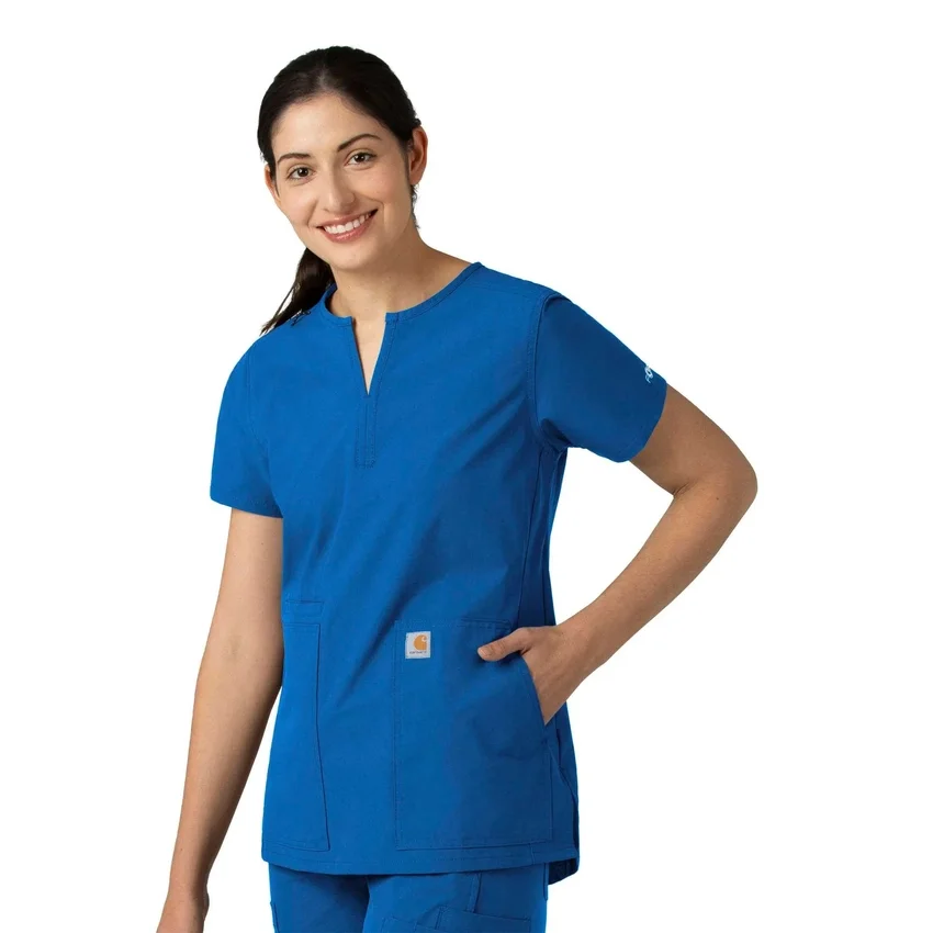 Blusa médica tipo túnica com decote em V da coleção Force Essentials para mulher