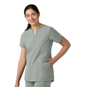 Blusa médica tipo túnica com decote em V da coleção Force Essentials para mulher