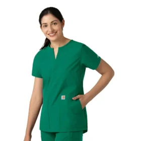 Blusa médica tipo túnica com decote em V da coleção Force Essentials para mulher