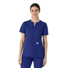 Blusa médica tipo túnica com decote em V da coleção Force Essentials para mulher