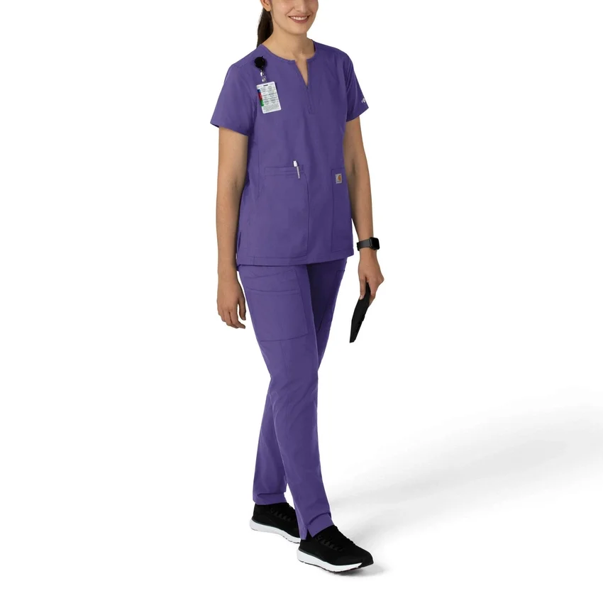 Blusa médica tipo túnica com decote em V da coleção Force Essentials para mulher