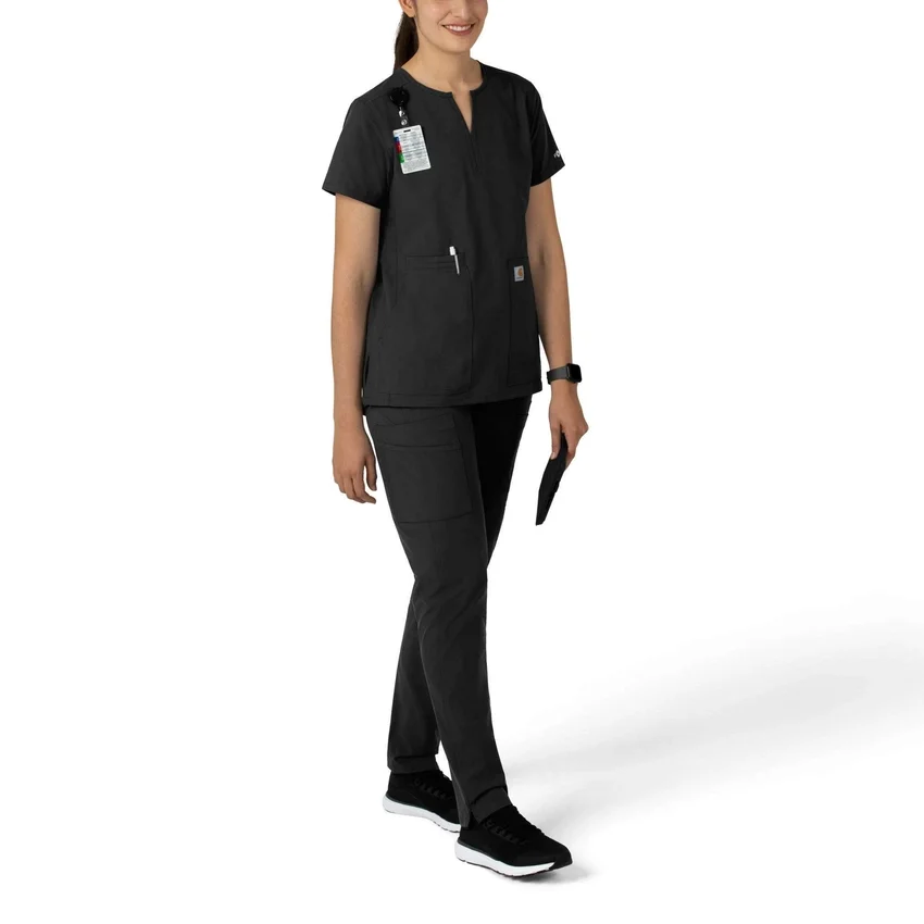 Blusa médica tipo túnica com decote em V da coleção Force Essentials para mulher
