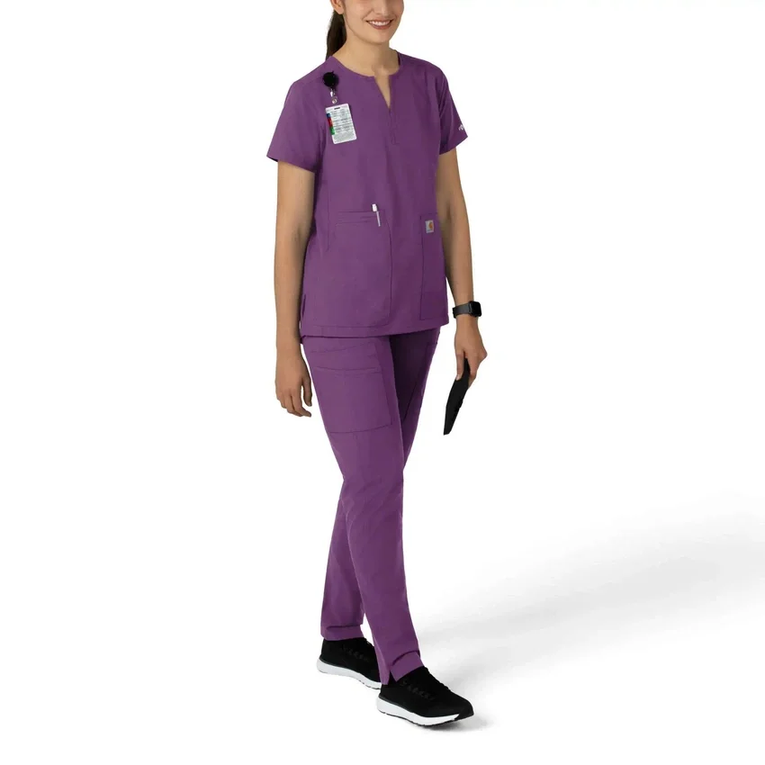 Blusa médica tipo túnica com decote em V da coleção Force Essentials para mulher