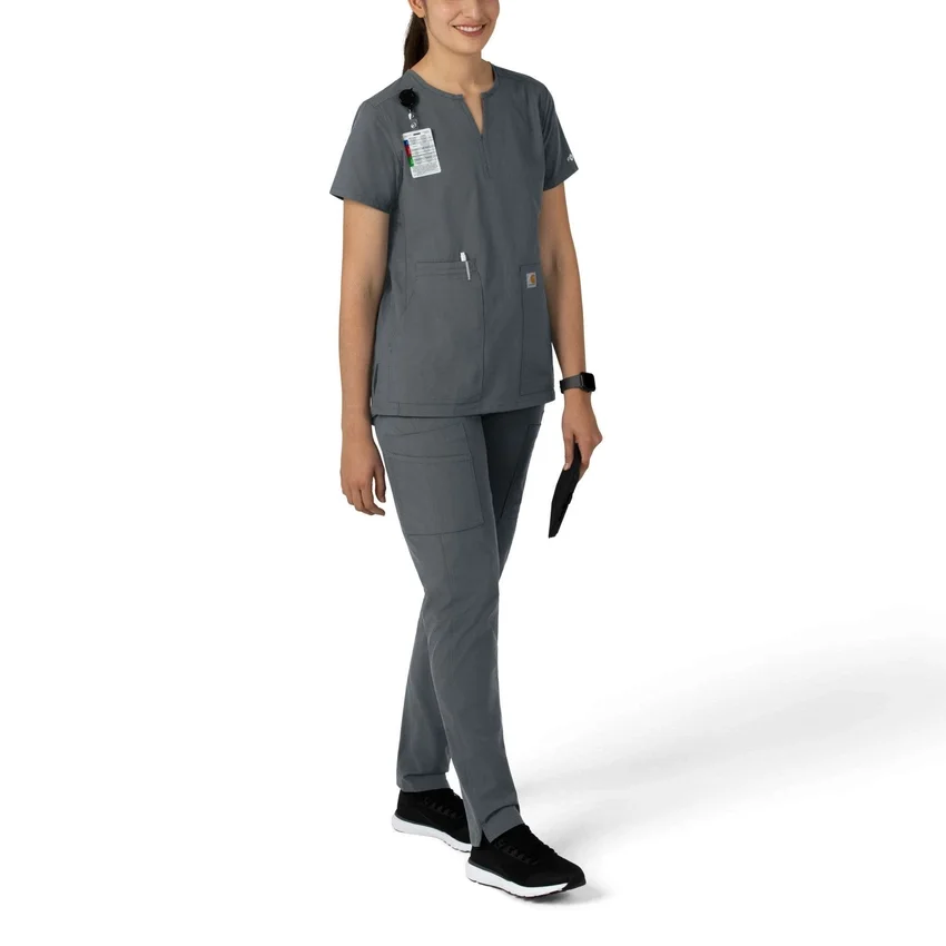 Blusa médica tipo túnica com decote em V da coleção Force Essentials para mulher