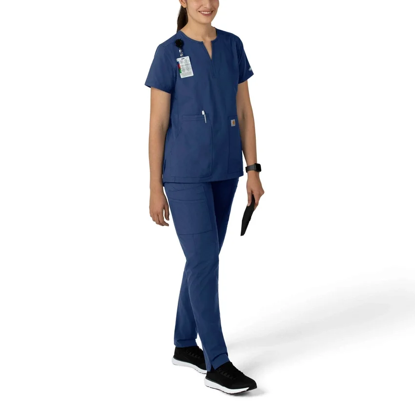 Blusa médica tipo túnica com decote em V da coleção Force Essentials para mulher