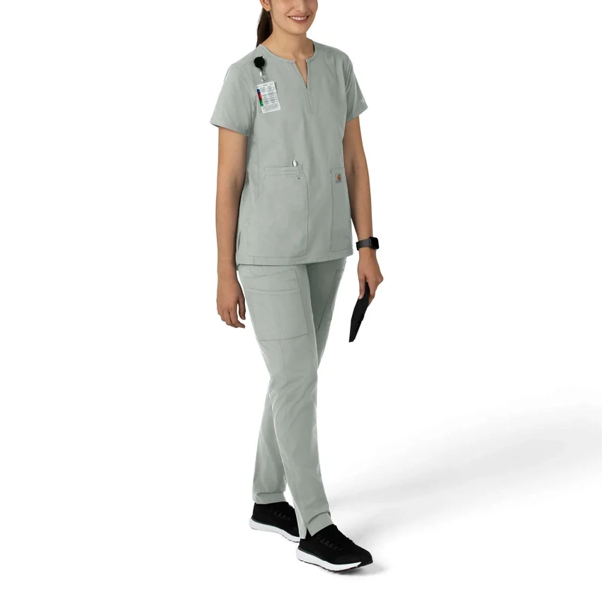 Blusa médica tipo túnica com decote em V da coleção Force Essentials para mulher