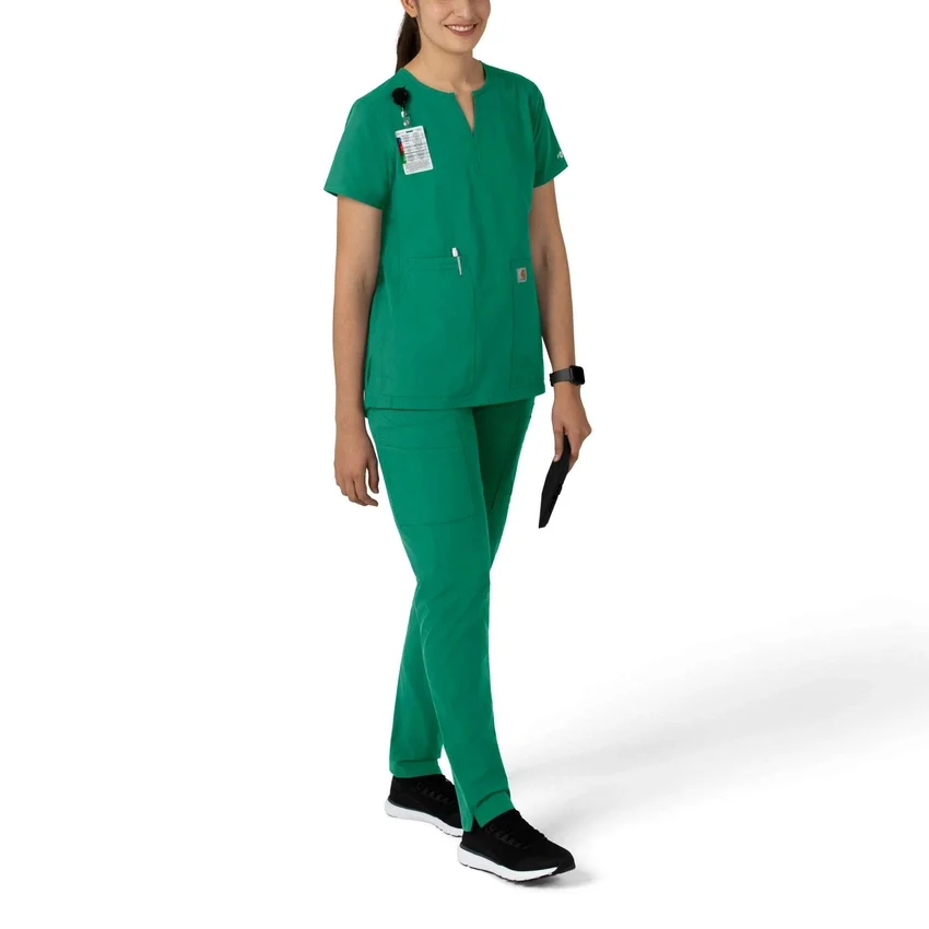 Blusa médica tipo túnica com decote em V da coleção Force Essentials para mulher