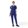 Blusa médica tipo túnica com decote em V da coleção Force Essentials para mulher