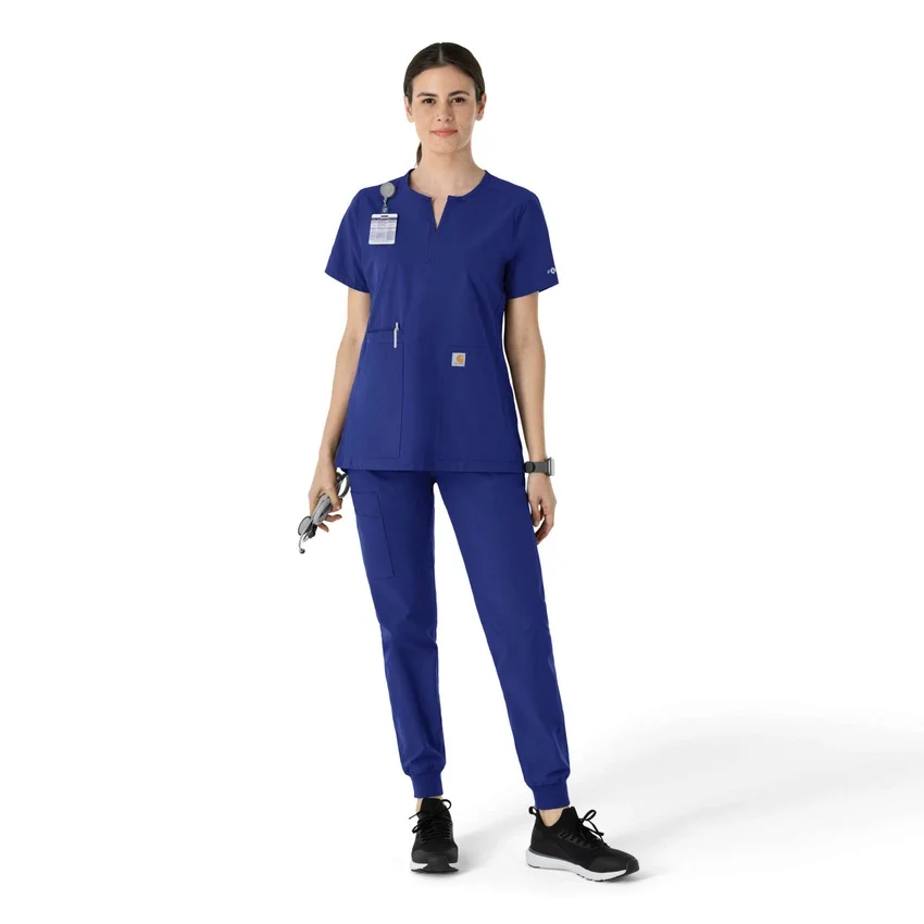 Blusa médica tipo túnica com decote em V da coleção Force Essentials para mulher