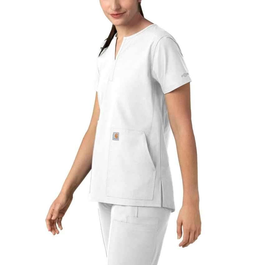 Blusa médica tipo túnica com decote em V da coleção Force Essentials para mulher