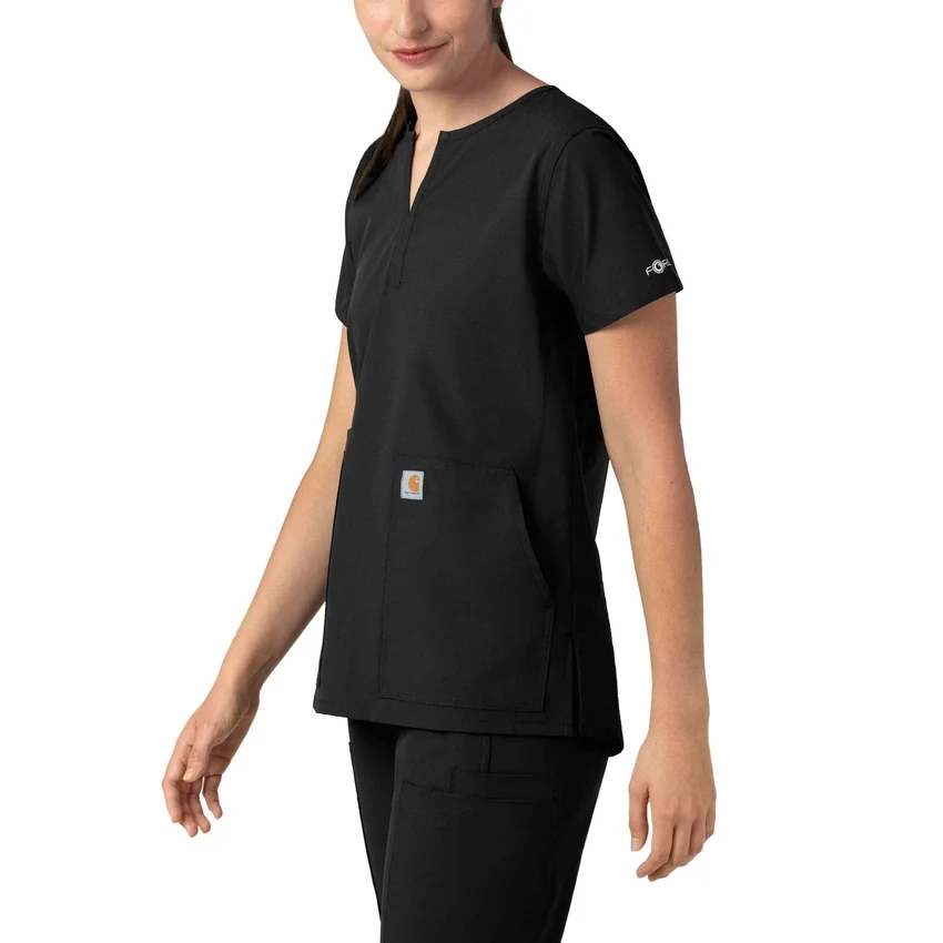 Blusa médica tipo túnica com decote em V da coleção Force Essentials para mulher