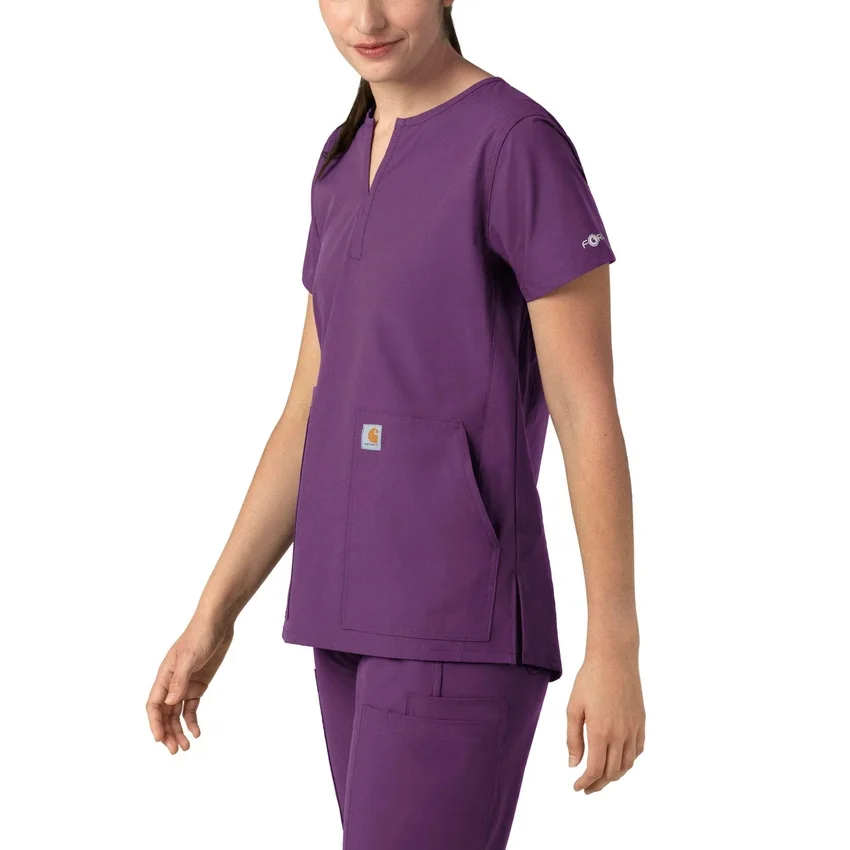 Blusa médica tipo túnica com decote em V da coleção Force Essentials para mulher