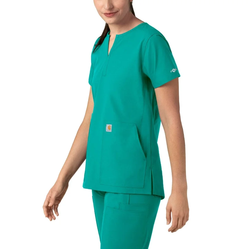 Blusa médica tipo túnica com decote em V da coleção Force Essentials para mulher