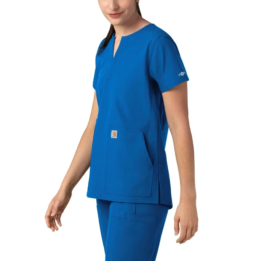 Blusa médica tipo túnica com decote em V da coleção Force Essentials para mulher