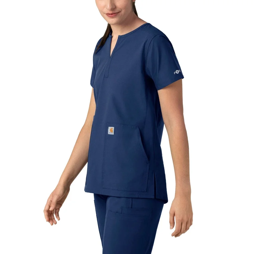 Blusa médica tipo túnica com decote em V da coleção Force Essentials para mulher