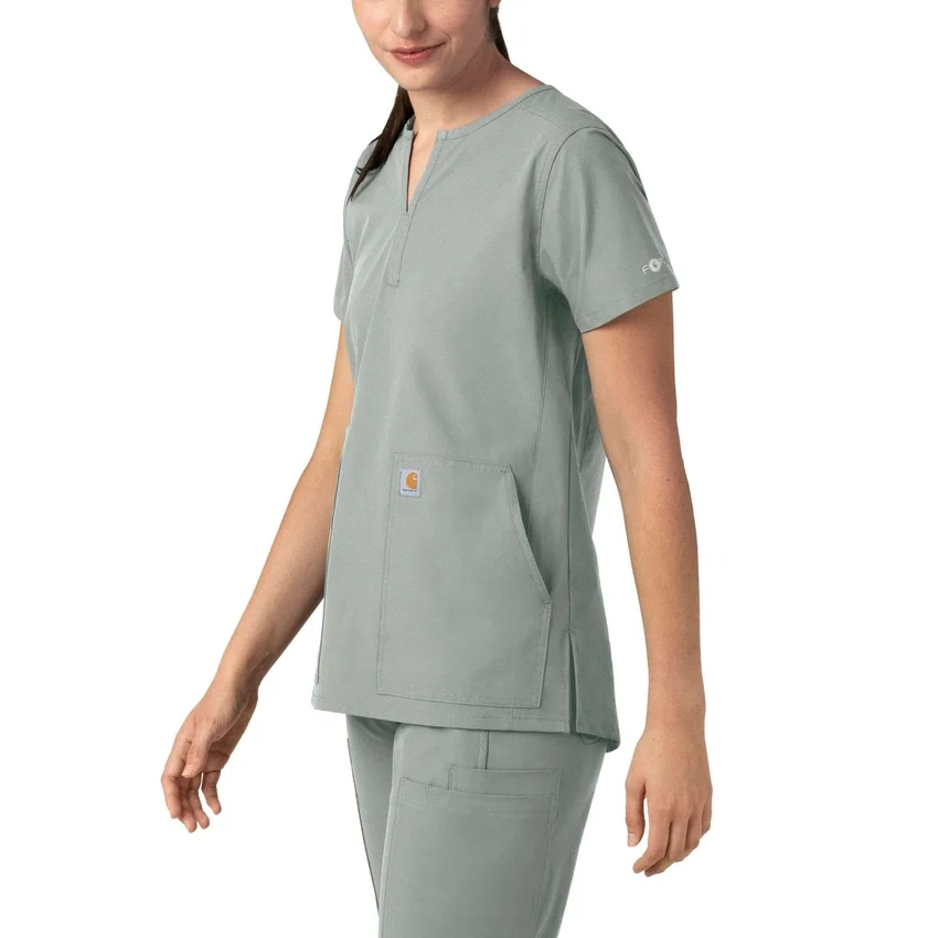 Blusa médica tipo túnica com decote em V da coleção Force Essentials para mulher