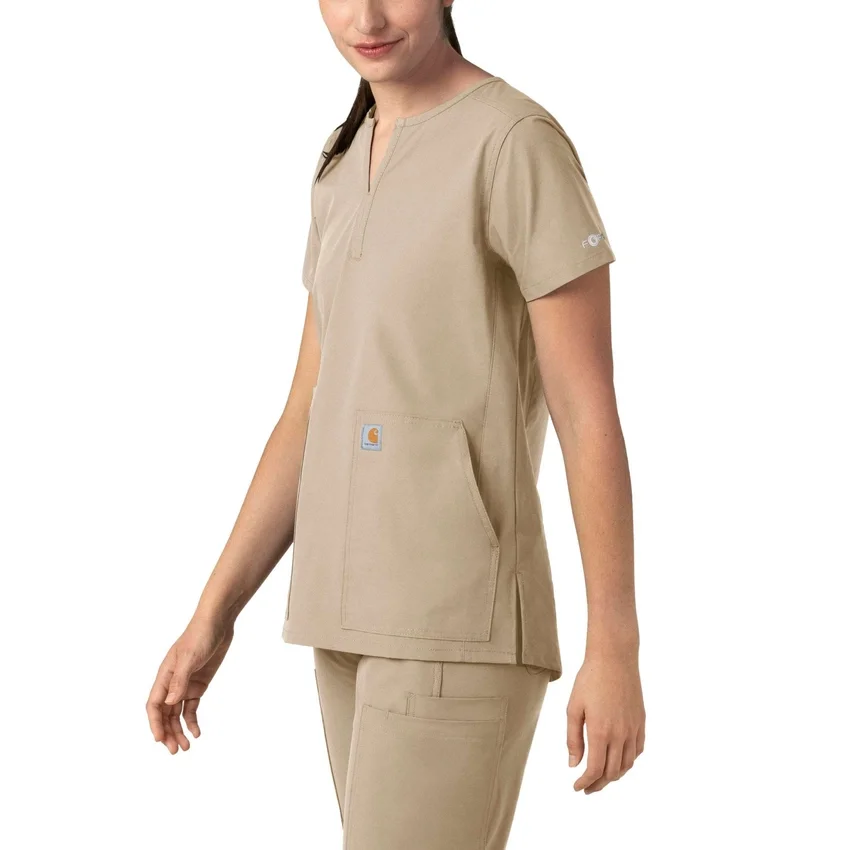 Blusa médica tipo túnica com decote em V da coleção Force Essentials para mulher