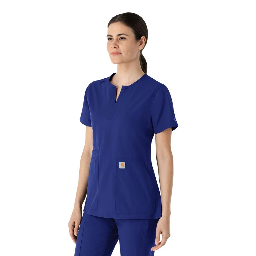 Blusa médica tipo túnica com decote em V da coleção Force Essentials para mulher